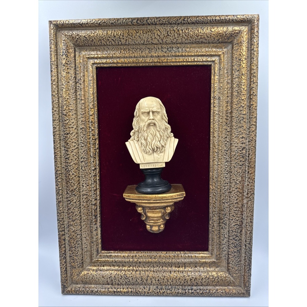 Leonardo‎ Figurine Sculptor  G. Ruggeri Made In  Italy Wall Sconce Frame 19x13"